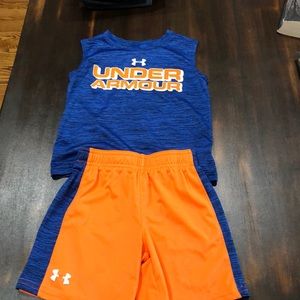 Under armour tank top/short outfit.  Boys